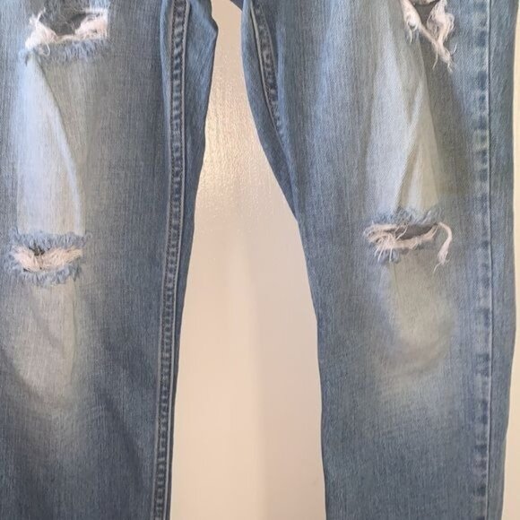 Hollister Mens Distressed Skinny Jeans W34 X L32 Blue Denim Cotton Blend - Picture 6 of 15